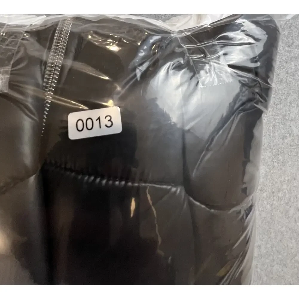 Kenneth Cole New York Hooded Full Zip Mid-Length Puffer Jacket Black M